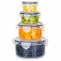 Zestaw 4 Pojemników Lunchbox Okrągły Szczelny VILDE Mikrofala Zmywarka