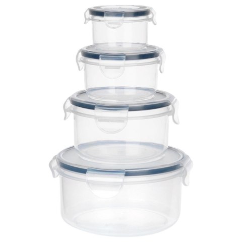 Zestaw 4 Pojemników Lunchbox Okrągły Szczelny VILDE Mikrofala Zmywarka