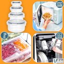 Zestaw 4 Pojemników Lunchbox Okrągły Szczelny VILDE Mikrofala Zmywarka
