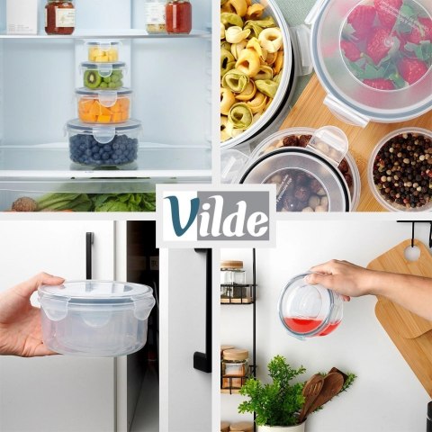 Zestaw 4 Pojemników Lunchbox Okrągły Szczelny VILDE Mikrofala Zmywarka