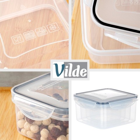 Zestaw 4 Pojemników Lunchbox Kwadrat Szczelny VILDE Mikrofala Zmywarka