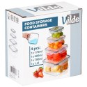 Zestaw 4 Pojemników Lunchbox Kwadrat Szczelny VILDE Mikrofala Zmywarka