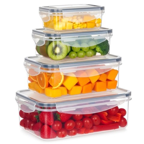 Zestaw 4 Pojemników Lunchbox Prostokąt Szczelny VILDE Mikrofala Zmywarka