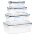 Zestaw 4 Pojemników Lunchbox Prostokąt Szczelny VILDE Mikrofala Zmywarka