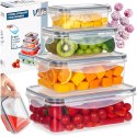 Zestaw 4 Pojemników Lunchbox Prostokąt Szczelny VILDE Mikrofala Zmywarka