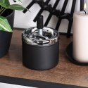Popielniczka Zamykana Metalowa Obrotowa Czarna Pokrywka VILDE 95 x 13 cm