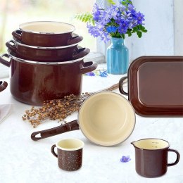 Rondel Emaliowany BROWN Retro 14 cm 620 ml Indukcja Zmywarka ORION