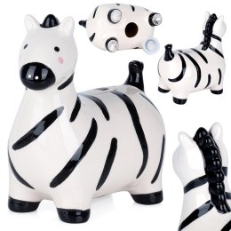 Skarbonka Ceramiczna Zebra na Prezent dla Dzieci Dorosłych VILDE 10,5x17 cm