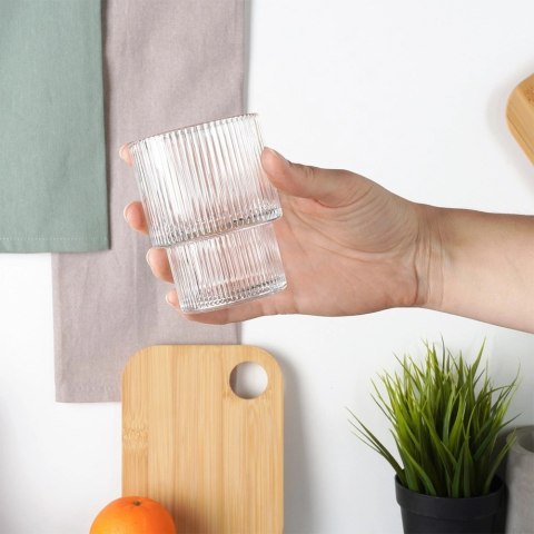 Szklanki Zestaw 6 szt. 190 ml VILDE Ryflowane Szkło do Zmywarki 7 x 7 cm