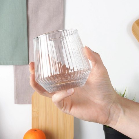 Szklanki Zestaw 6 szt. 350 ml VILDE Ryflowane Szkło do Whisky Zmywarka