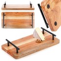 Taca Deska do Serwowania Drewniana Przekąsek z Uchwytami VILDE 30x15,5 cm