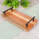 Taca Deska do Serwowania Drewniana Przekąsek z Uchwytami VILDE 30x15,5 cm