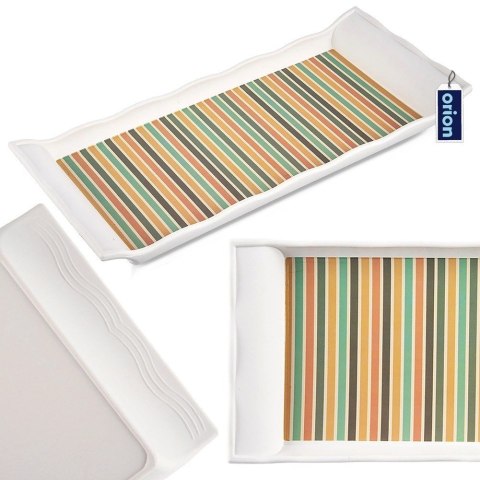 Taca do Serwowania 29,5 x 13 cm ORION Tworzywo Wzór Pasy Kolorowe
