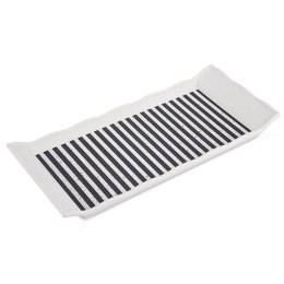 Taca do Serwowania 29,5 x 13 cm ORION Tworzywo Wzór Pasy Czarno-Białe