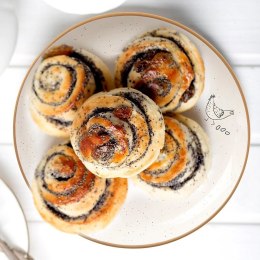 Talerz Deserowy Ceramiczny Beżowy 20 cm ORION Kurka Efektowny Dekor