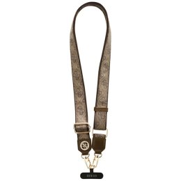 Guess Universal Crossbody Strap 4G Tether Patch Strass Metal Logo - Uniwersalny pasek / smycz do telefonu (brązowy)