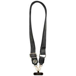 Guess Universal Crossbody Strap 4G Tether Patch Strass Metal Logo - Uniwersalny pasek / smycz do telefonu (czarny)