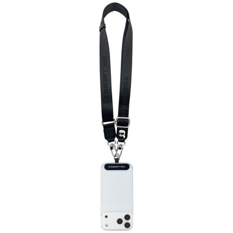 Karl Lagerfeld Universal Crossbody Strap Tether Patch Karl Metal Logo - Uniwersalny pasek / smycz do telefonu (czarny)