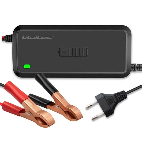 Qoltec Inteligentna mikroprocesorowa ładowarka 12V | 5A | Prostownik do akumulatora AGM GEL SLA | 6 - stopniowe ładowanie