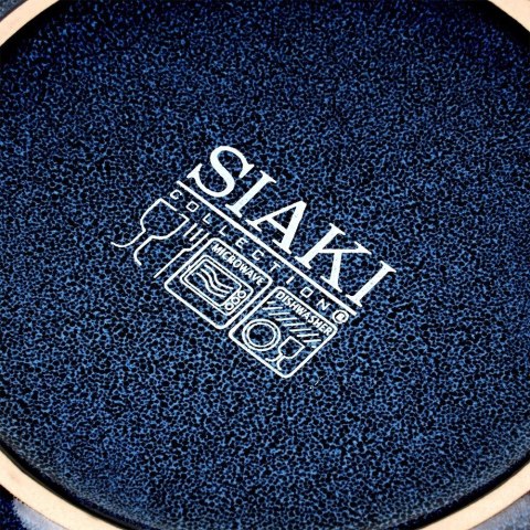 Talerz Obiadowy Płytki Kamionka Granatowa 28 cm GRES Zmywarka