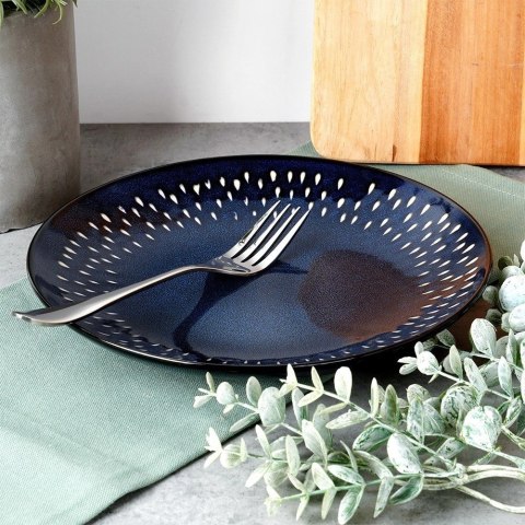 Talerz Deserowy Ceramiczny Granatowy 22 cm SIAKI COLLECTION Gres Łezka