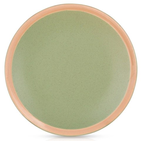 Talerz Deserowy Ceramiczny Zielony NAVA ARTHENA 21 cm Kamionkowy Brzeg