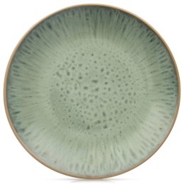 Talerz Deserowy Ceramiczny Zielony GLAZE 20,5 cm ORION Szkliwiony