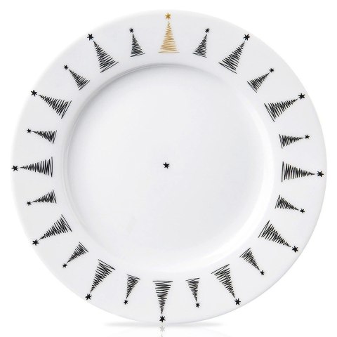 Talerz Deserowy Porcelanowy CHOINKA 20 cm ORION Dekor Świąteczny