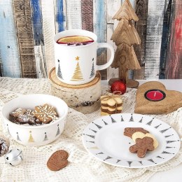 Talerz Deserowy Porcelanowy CHOINKA 20 cm ORION Dekor Świąteczny