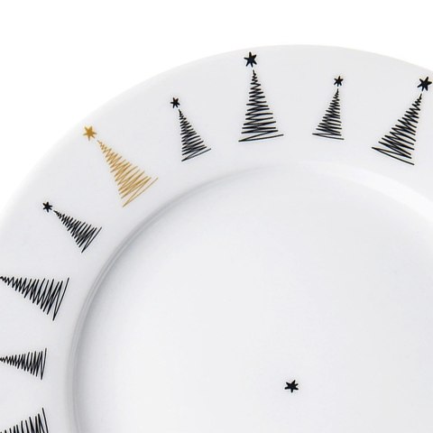 Talerz Deserowy Porcelanowy CHOINKA 20 cm ORION Dekor Świąteczny