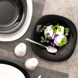 Talerz Deserowy Szklany Czarny LUNA Kwadratowy ORION Opalowy Zmywarka