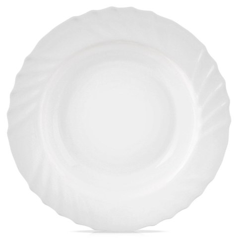 Talerz Obiadowy Głęboki Szkło Białe LUNA 350 ml ORION Opalowe