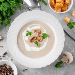 Talerz Obiadowy Głęboki Szkło Białe LUNA 350 ml ORION Opalowe