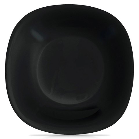 Talerz Obiadowy Głęboki Szkło Czarne LUNA Kwadratowy 650 ml ORION