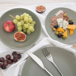 Talerz Obiadowy Płytki Ceramiczny Zielony Matowy 27 cm ORION