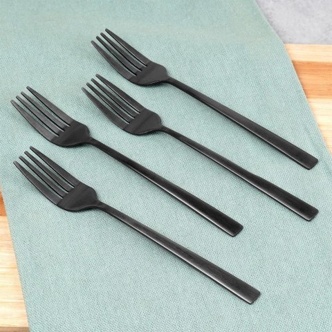 Widelczyki Deserowe Stal Czarne 15 cm EXCELLENT HOUSEWARE Zestaw 4 szt.