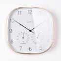 Zegar Ścienny na Ścianę z Termometrem Higrometrem Biały Złoty VILDE 28,5 cm