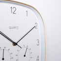 Zegar Ścienny na Ścianę z Termometrem Higrometrem Biały Złoty VILDE 28,5 cm