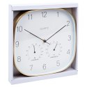 Zegar Ścienny na Ścianę z Termometrem Higrometrem Biały Złoty VILDE 28,5 cm