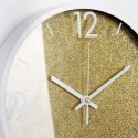 Zegar na Ścianie Ścienny Złoty Biały Dekoracyjny Brokatowy VILDE 29,5 cm