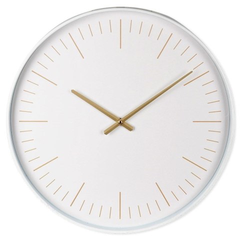 Zegar Ścienny 50 cm VILDE Okrągły Biały Duży Złote Wskazówki Cichy