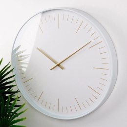 Zegar Ścienny 50 cm VILDE Okrągły Biały Duży Złote Wskazówki Cichy