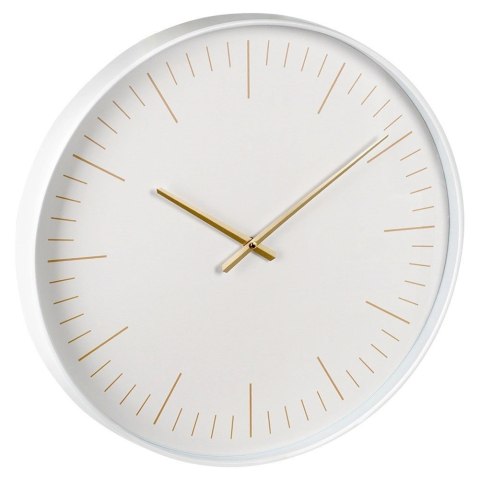Zegar Ścienny 50 cm VILDE Okrągły Biały Duży Złote Wskazówki Cichy
