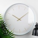Zegar Ścienny 50 cm VILDE Okrągły Biały Duży Złote Wskazówki Cichy