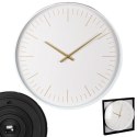 Zegar Ścienny 50 cm VILDE Okrągły Biały Duży Złote Wskazówki Cichy