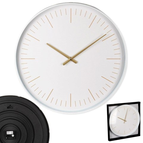 Zegar Ścienny 50 cm VILDE Okrągły Biały Duży Złote Wskazówki Cichy