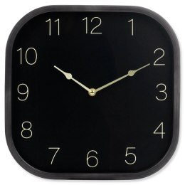 Zegar Ścienny 30 cm VILDE Kwadratowy Czarno-Złoty Tworzywo Ozdobny