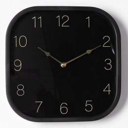 Zegar Ścienny 30 cm VILDE Kwadratowy Czarno-Złoty Tworzywo Ozdobny