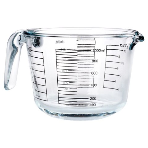 Miarka Kuchenna Szklana 1 L Szkło Borokrzemowe z Uchwytem i Wylewką VILDE