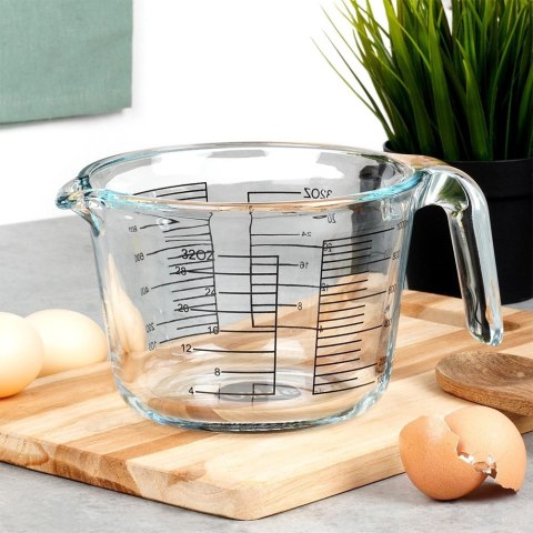 Miarka Kuchenna Szklana 1 L Szkło Borokrzemowe z Uchwytem i Wylewką VILDE